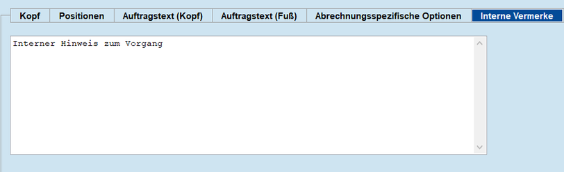 Interne Vermerke