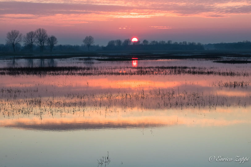 Tramonto invernale nei pressi dell'Ortazzino.