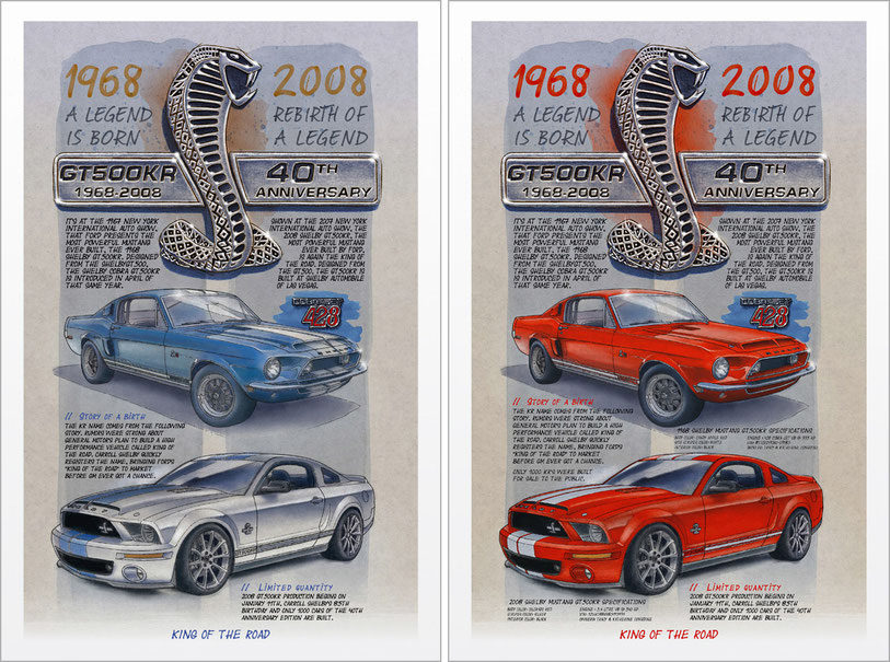 Shelby GT500KR limited and personalized art print