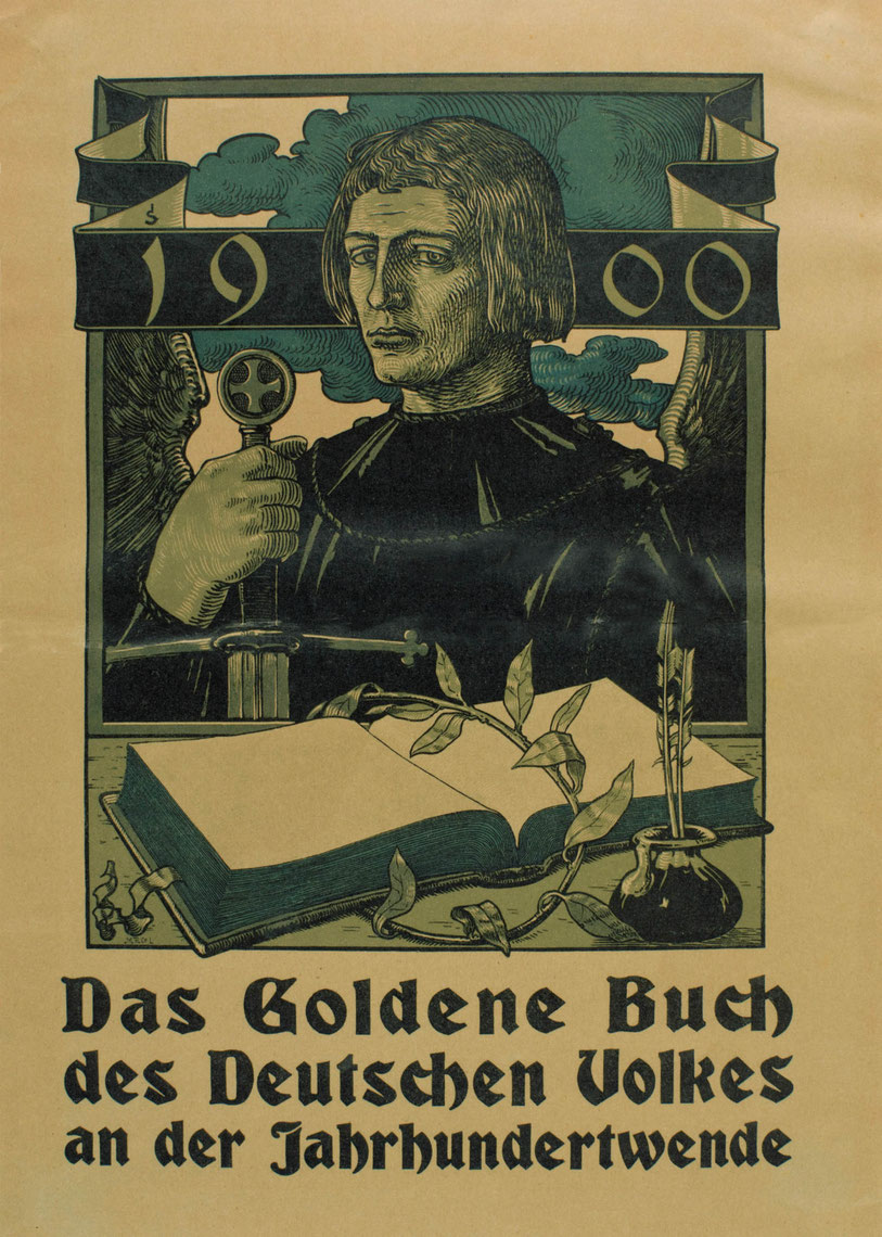 Plakat für "Das Goldene Buch des deutschen Volkes zur Jahrhundertwende", 1900
