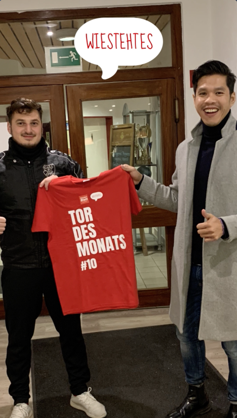 Foto: links Senol Yildiz (Tor des Monats Oktober 2019) und rechts (Hoan Luu Gründer Wiestehtes)