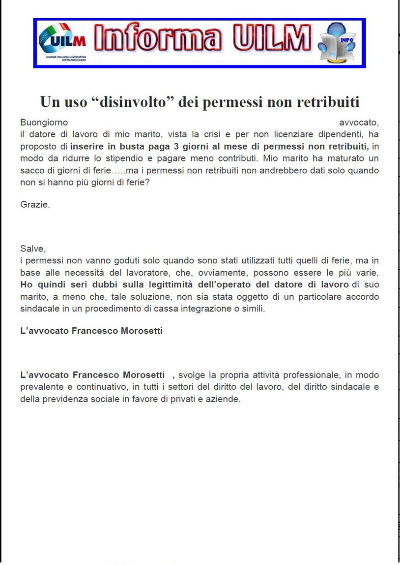 [View 42+] Lettera Di Esempio Congedo Non Retribuito