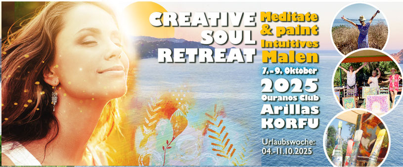 Malreise: Malen & Meer - Male Dich frei auf Korfu! Malen und Meditation im Ouranos Club in Arillas auf Korfu