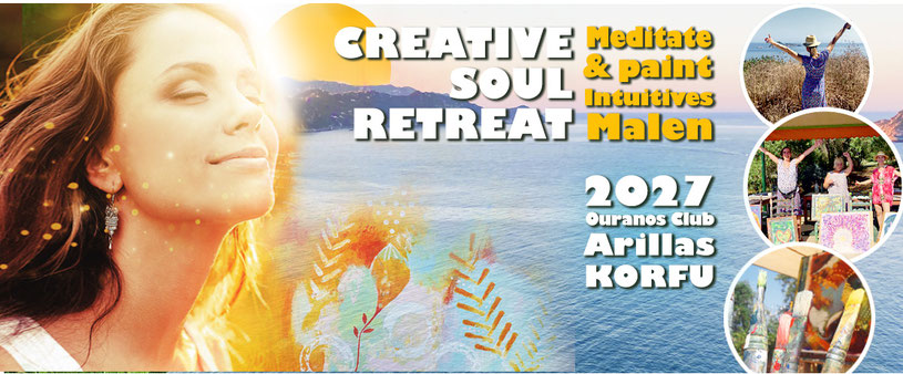 Malreise: Malen & Meer - Male Dich frei auf Korfu! Malen und Meditation im Ouranos Club in Arillas auf Korfu
