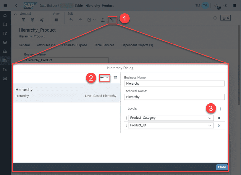 Create a hierarchy in SAP Datasphere