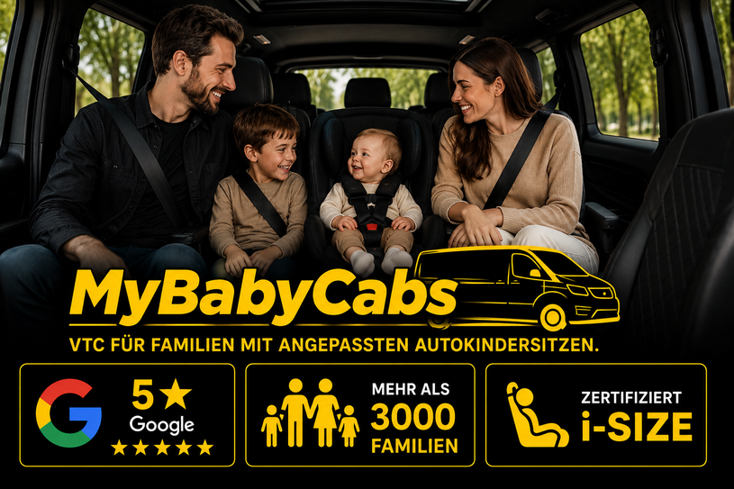 Chauffeur in Paris mit Kindersitz