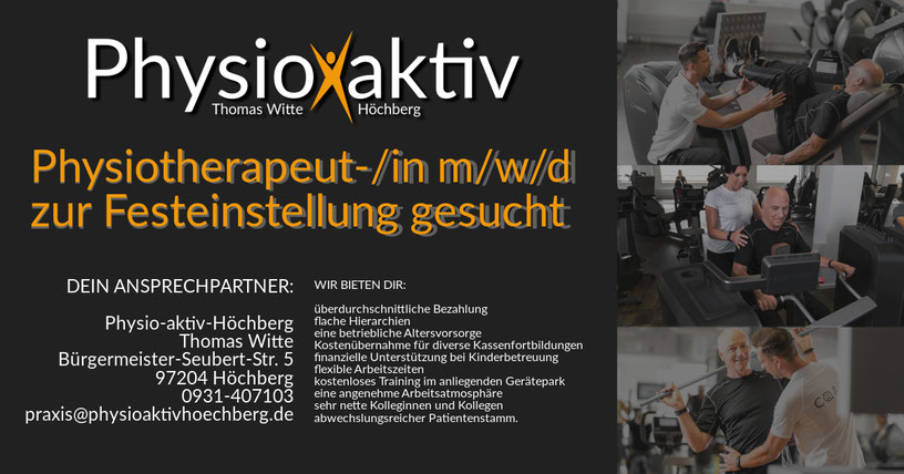 Physiotherapeut-/in m/w/d zur Festeinstellung in Würzburg / Höchberg gesucht