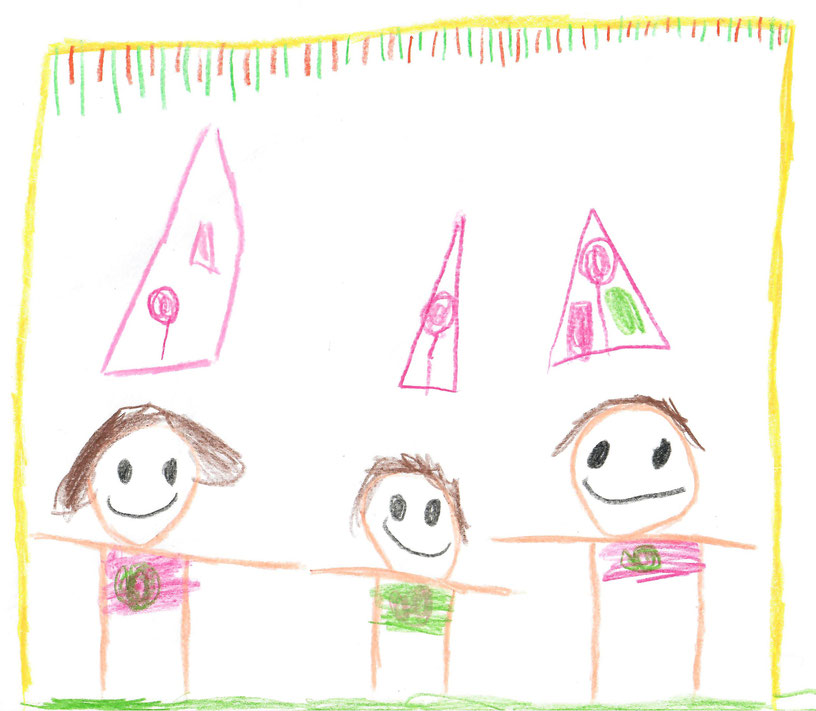 Einschulung 2025 Berlin-Lichtenberg Schule Schulanfang Schulanmeldung, von einem Kind gemaltes Bild, Kinderzeichnung