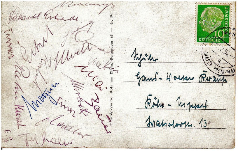 Die Autogramme der Helden von Bern