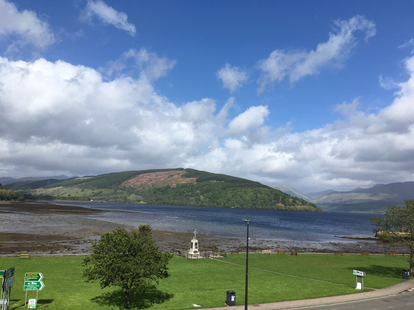 Views over Loch Fyne from our hotel room window at the Inveraray Inn