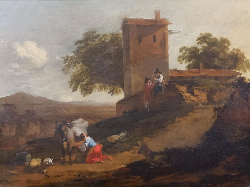 te_koop_aangeboden_een_17de_-eeuws_schilderij_van_nicolaes_berchem_I_1621/2-1683_navolger_van_gouden_eeuw