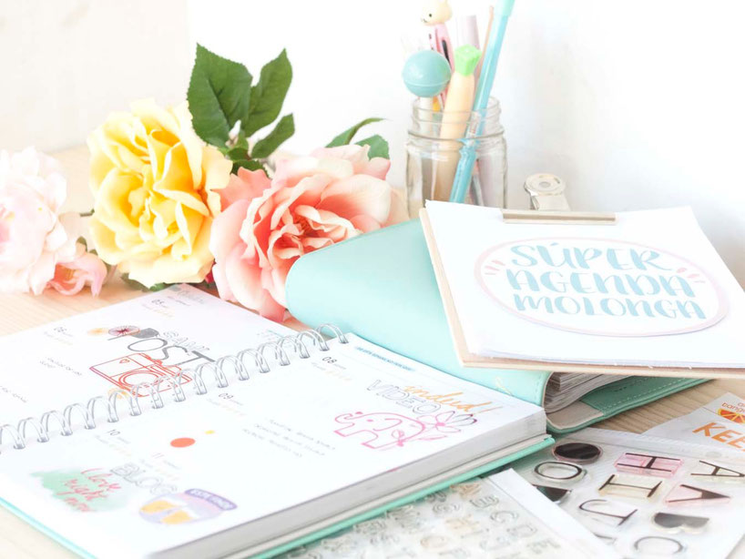 Organiza tu agenda utilizando elementos de scrap by Violeta