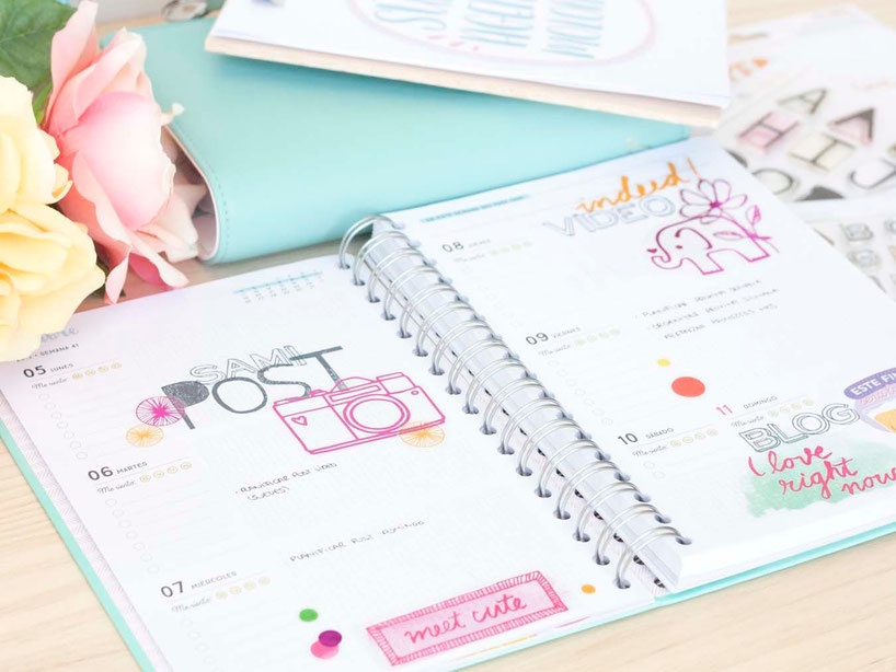 Organiza tu agenda con elementos de scrap by Violeta
