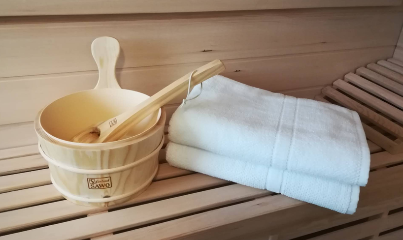 Sauna in der Ferienwohnung Eichenlaub in der Ferienwohnung am Reinhardswald in Trendelburg bei Kassel