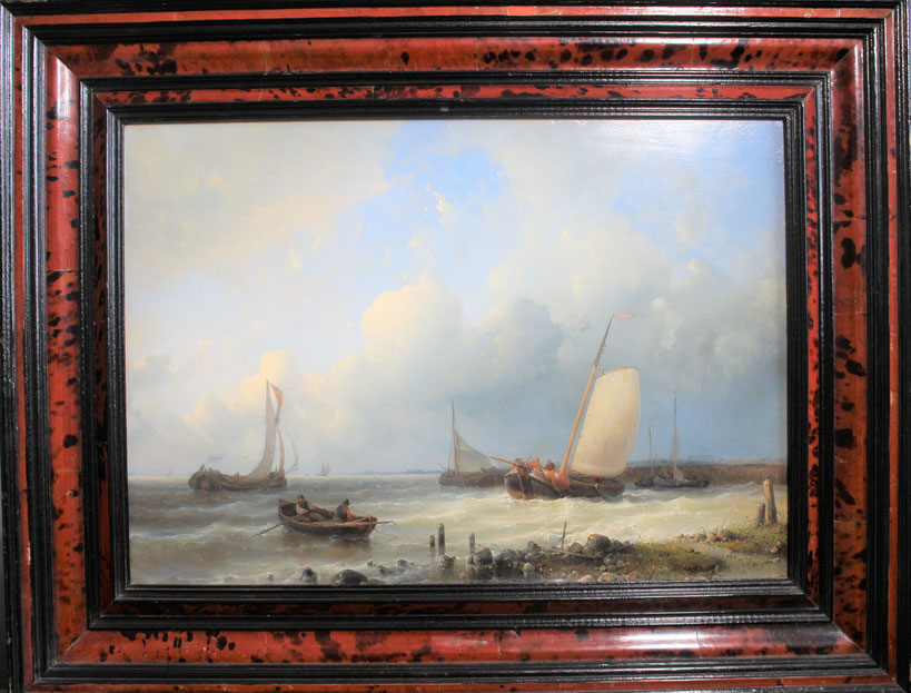 te_koop_aangeboden_een_zeegezicht_van_de_kunstschilder_abraham_hulk_I_1813-1897_hollandse_romantiek_19de_eeuw