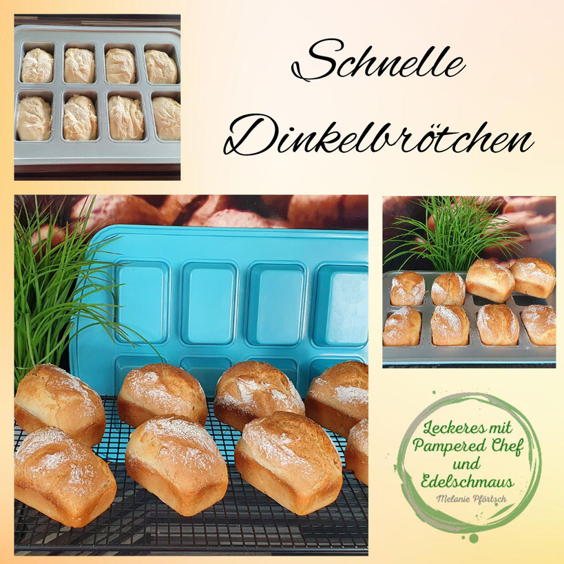 Schnelle Dinkelbrötchen Mini-Kuchen Form Backform Vintage Pampered Chef