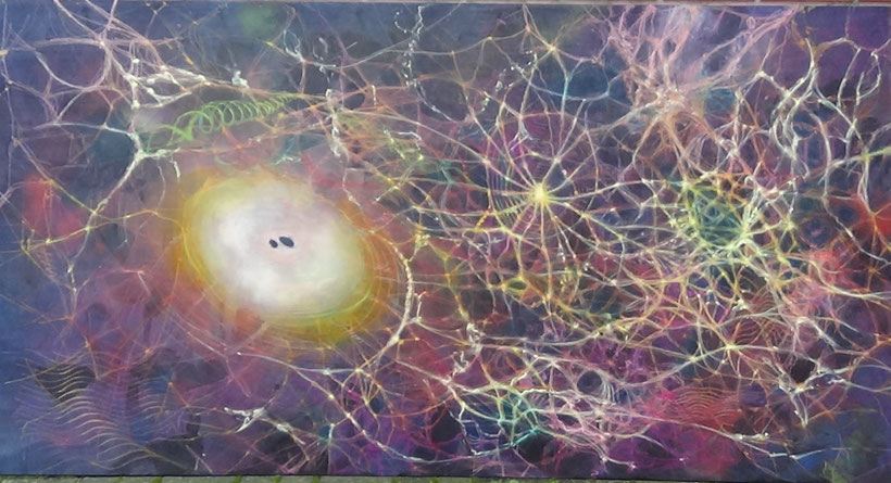 Map of my mind, 100cm x 240cm, mixed media on wood, 2017