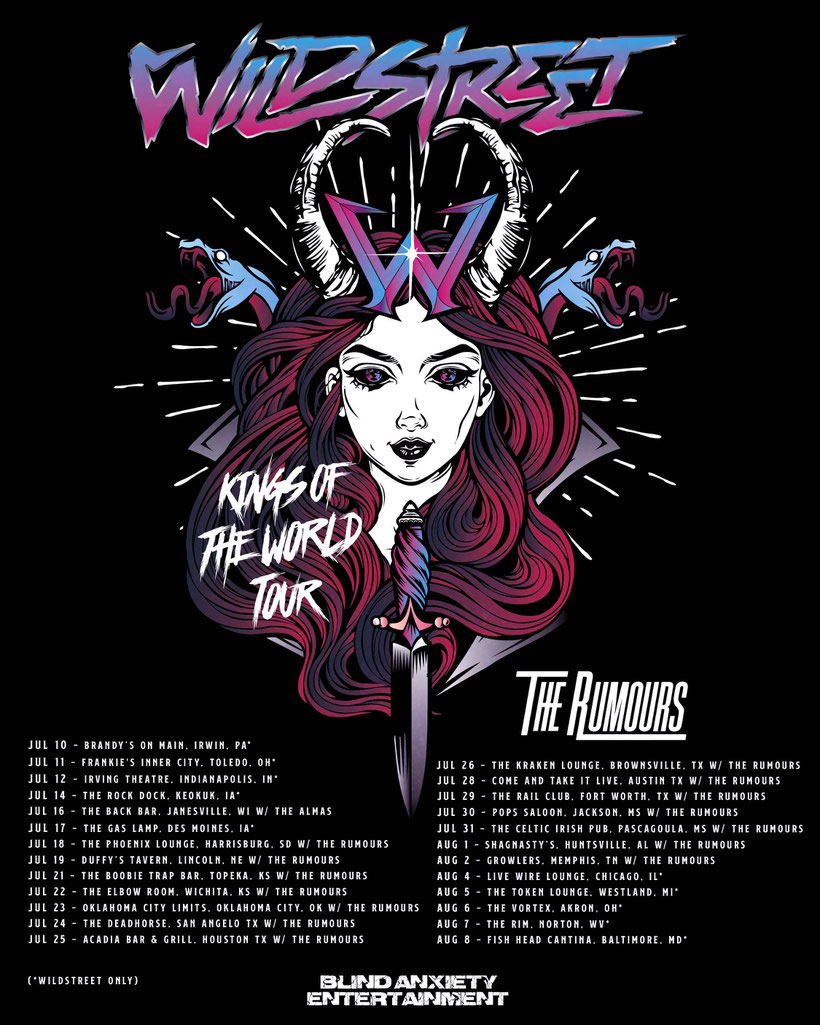 WILDSTREET ‘Kings Of The World Tour’ Tour Dates Announced July/August in USA, rockers and other animals