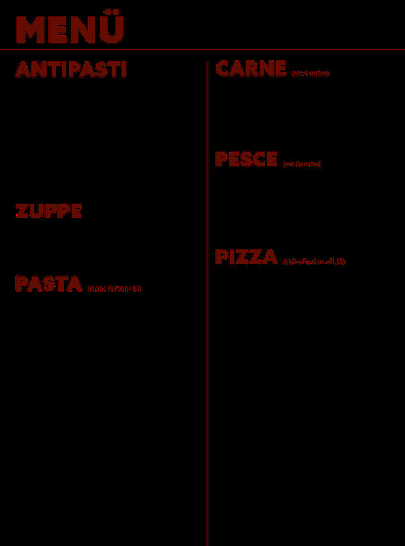 Speisekarte - Pizzeria-Trattoria Rustica Wels