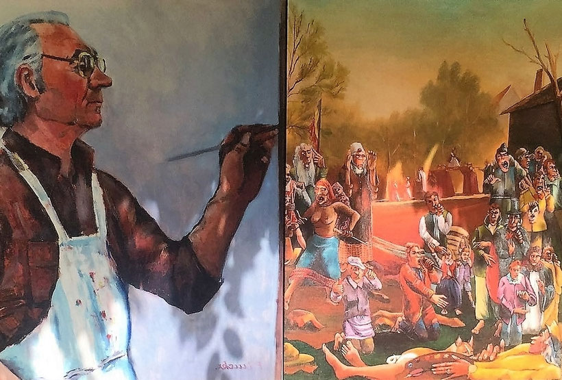 Fernand Luickx an der Staffelei "Malerei CREDO" Sammlung MMKM #VillaArtis