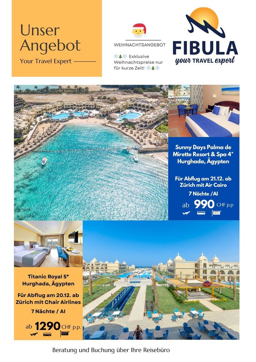 über Weihnachten unter Palmen liegen am Meer Ägypten jetzt zum Sonderpreis 