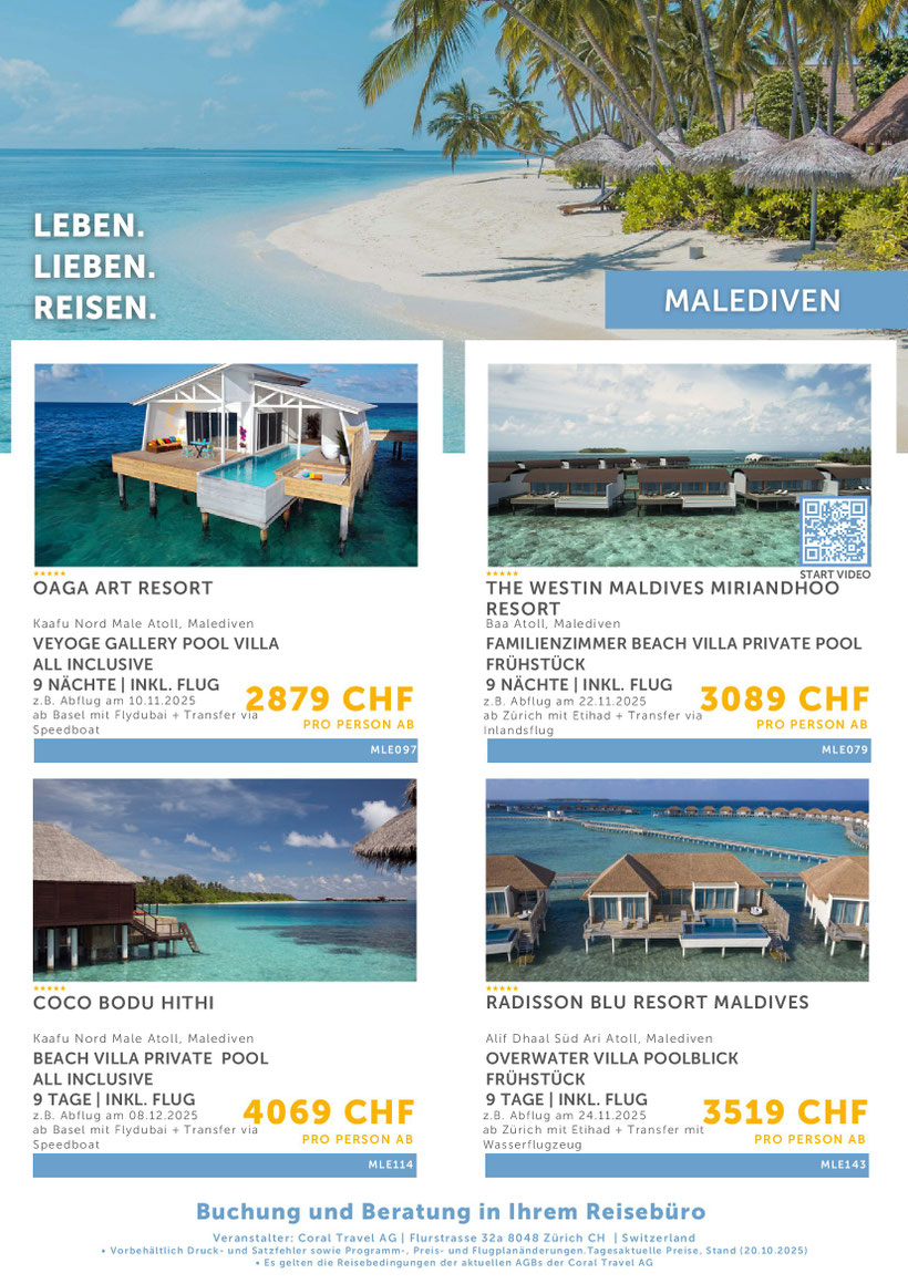 Malediven Inselfeeling türkisblaues Meer tauchen Entspannung pur jetzt zu Toppreisen 