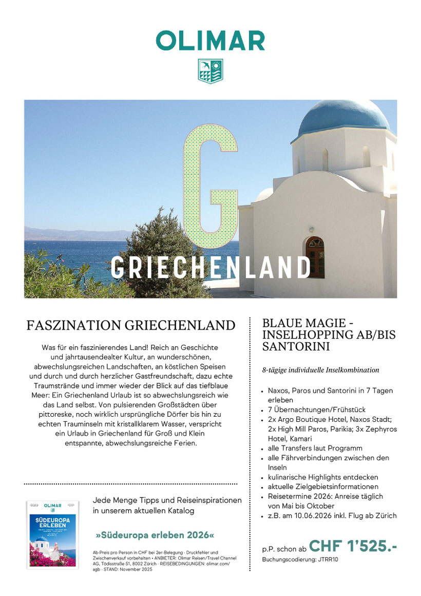 Inselhopping Santorini Paros Naxos Griechenland pur geniessen jetzt zu Superpreis buchen