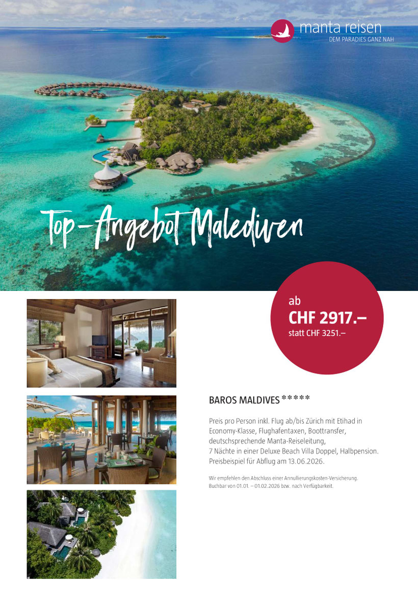 paradiesischer Traumurlaub Malediven Topangebot jetzt buchen zum Superpreis 