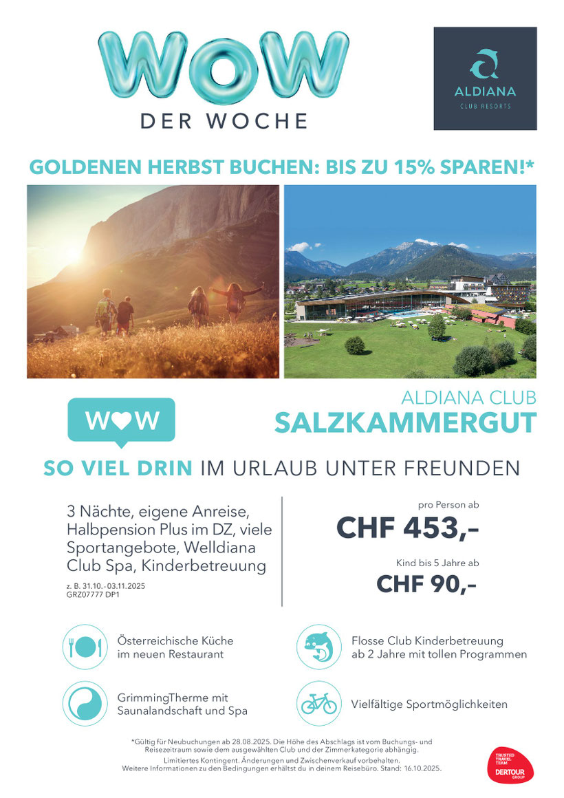 Herbstmomente in den Bergen mit Sport und Genuss Austria Oesterreich Aldiana jetzt zu Hammerpreis 