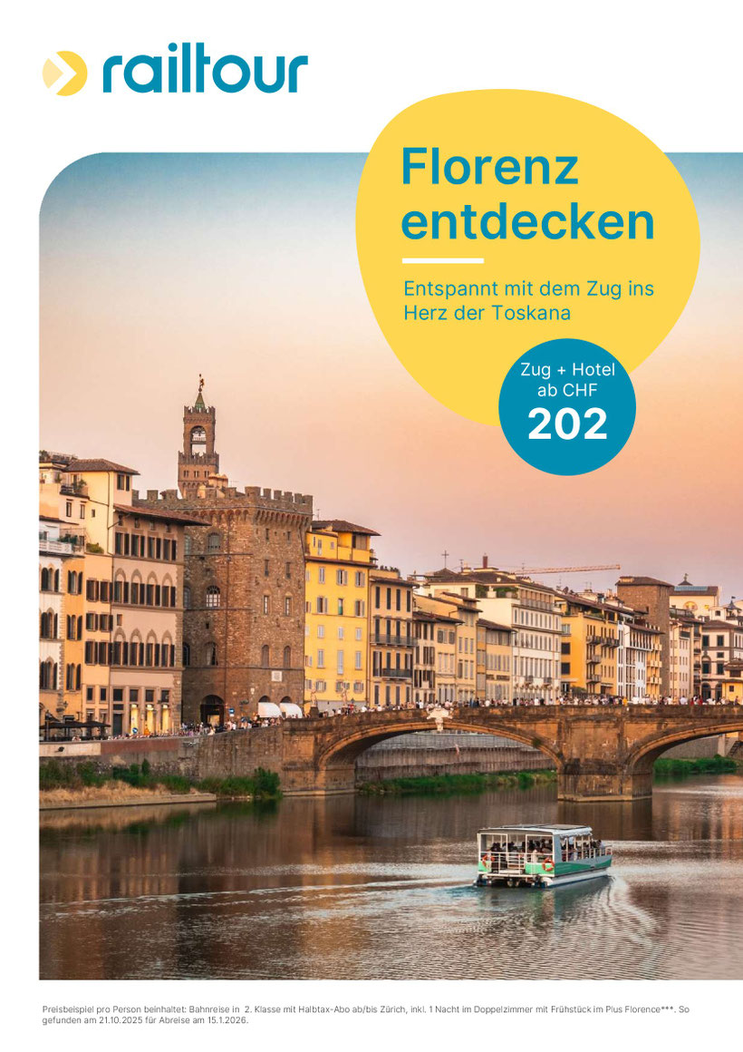 Romantisches Florenz Zug und Hotel*** mit Frühstück zum unschlagbaren Preis  