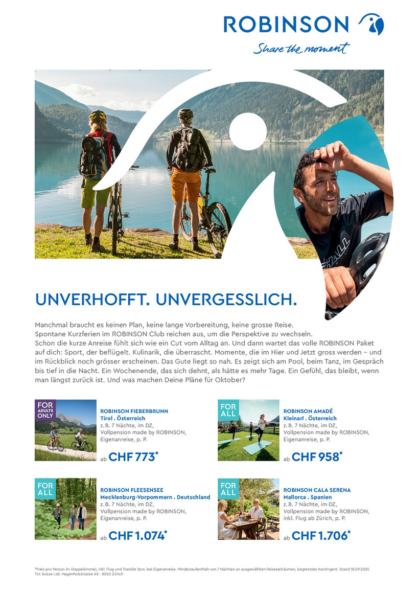 Robinson Club im Herbst Österreich Deutschland Spanien Sport und Genuss 