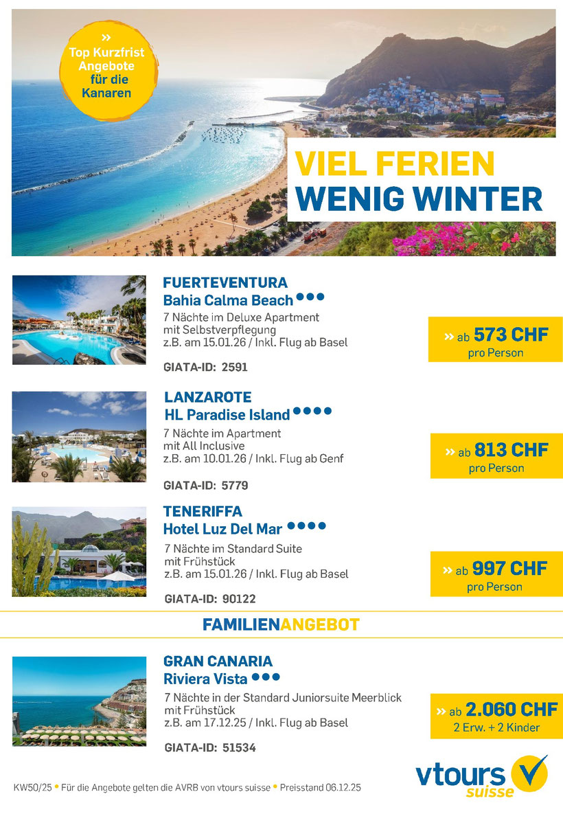 Kanarische Inseln entspannen am Meer jetzt zu Knüllerpreisen