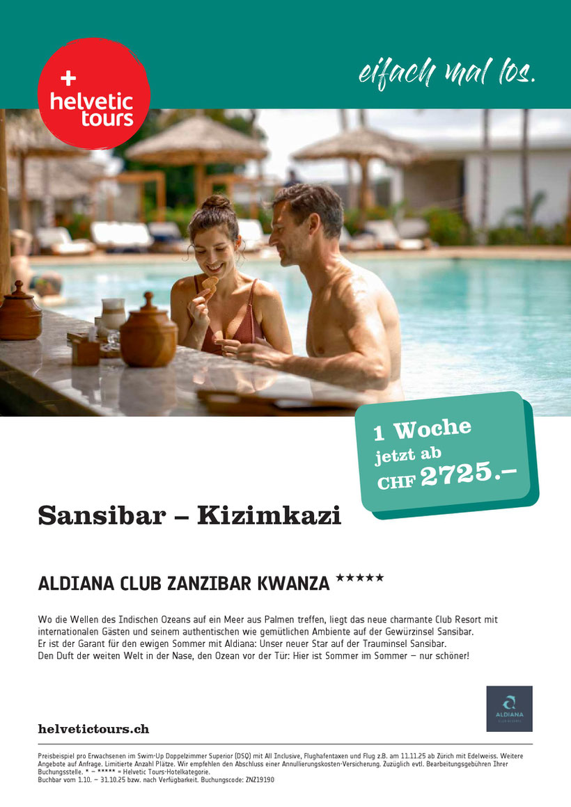 Urlaub Paradies im indischen Ozean Zanzibar Club Aldiana jetzt zum Spezialpreis 
