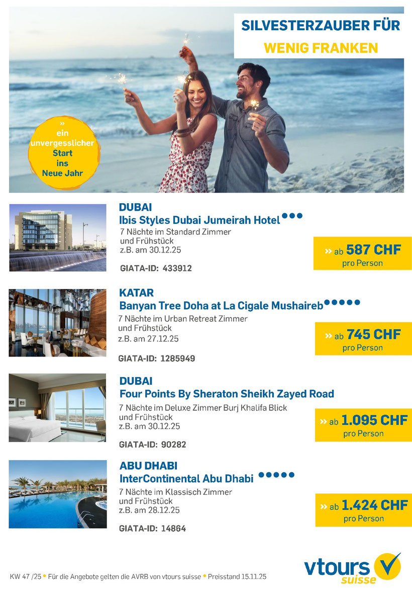 Silvester an der Wärme Dubai Katar jetzt zum Schnäppchenpreis