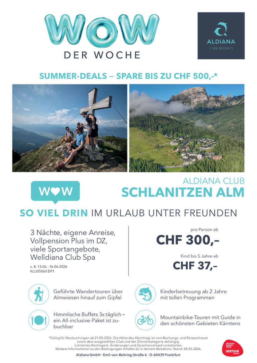 Aldiana Club Schlanitzen Alm Sommerangebot bei Travelbrain mit Wellness und Vollpension