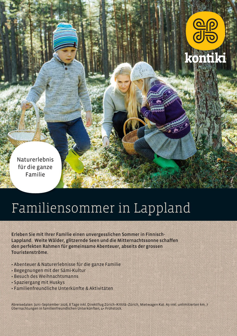 Fly&Drive und Hotel Sommerangebot26 Finnisch-Lappland Kontiki - TravelBrain Reisen