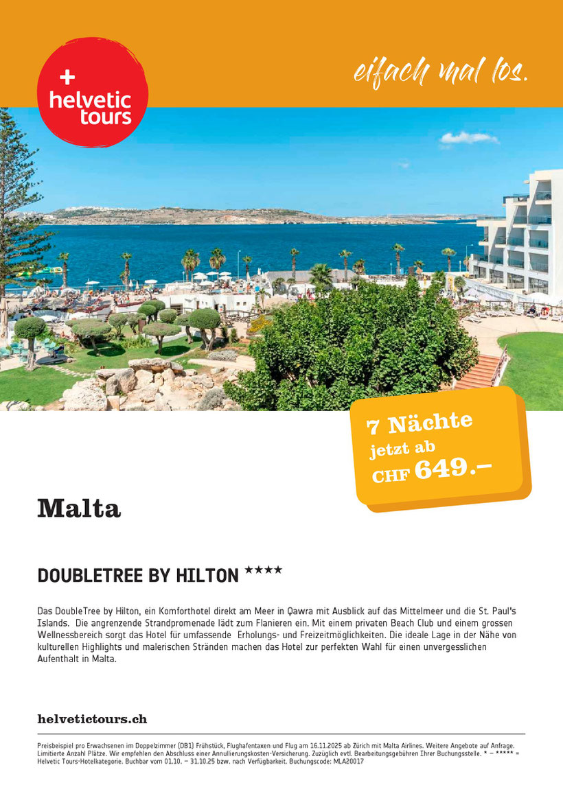 Urlaub auf der sonnenverwöhnten Ferieninsel Malta stilvolles 4 Sterne Hotel zum Toppreis 