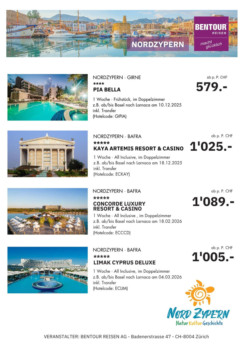 Sonne tanken auf Nordzypern Wintersaison Special zu Toppreisen