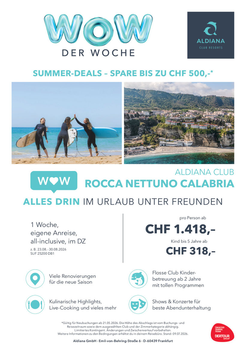 Kalabrien All Inclusive Hotel August 26 Angebot Aldiana - TravelBrain Reisen