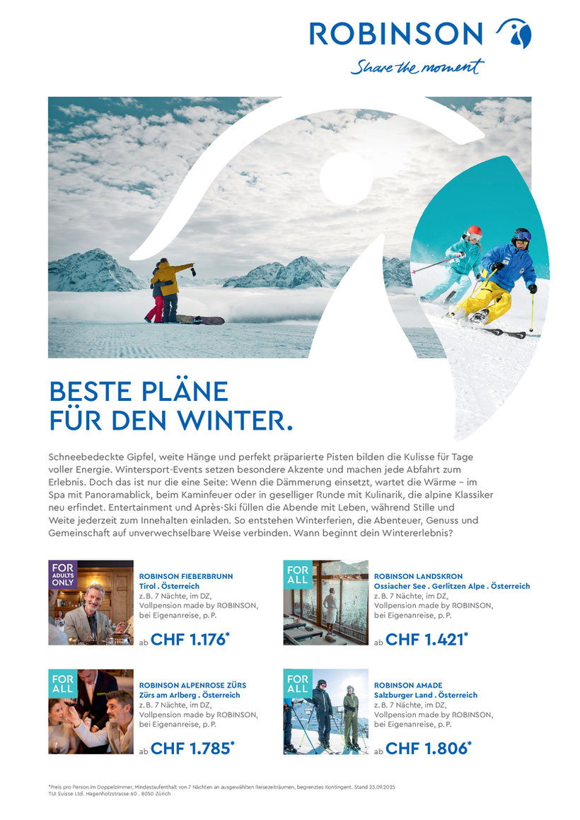 Top Skipisten für Pistenflitzer Angebote Robinson Club Österreicher Alpen Winter