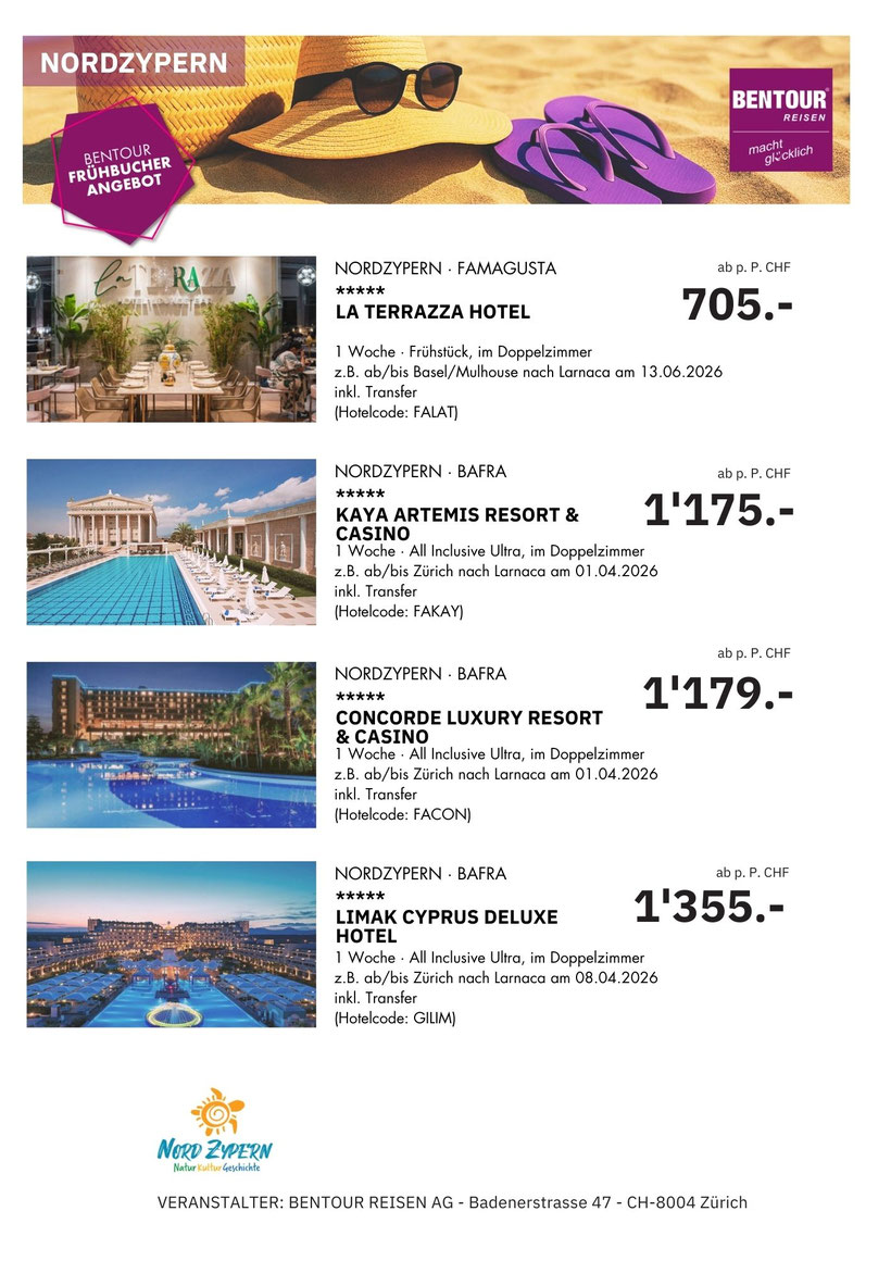 Urlaub am Meer in Nordzypen geniessen jetzt mit Fühbucherrabatt