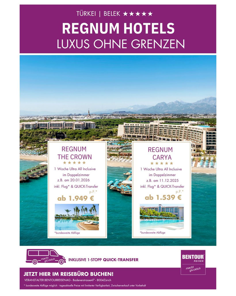  Toparrangement Ultra All Inclusive Mitte Dez.25/Ende Jan. 25 in Luxushotel in Belek zu Hammerpreisen