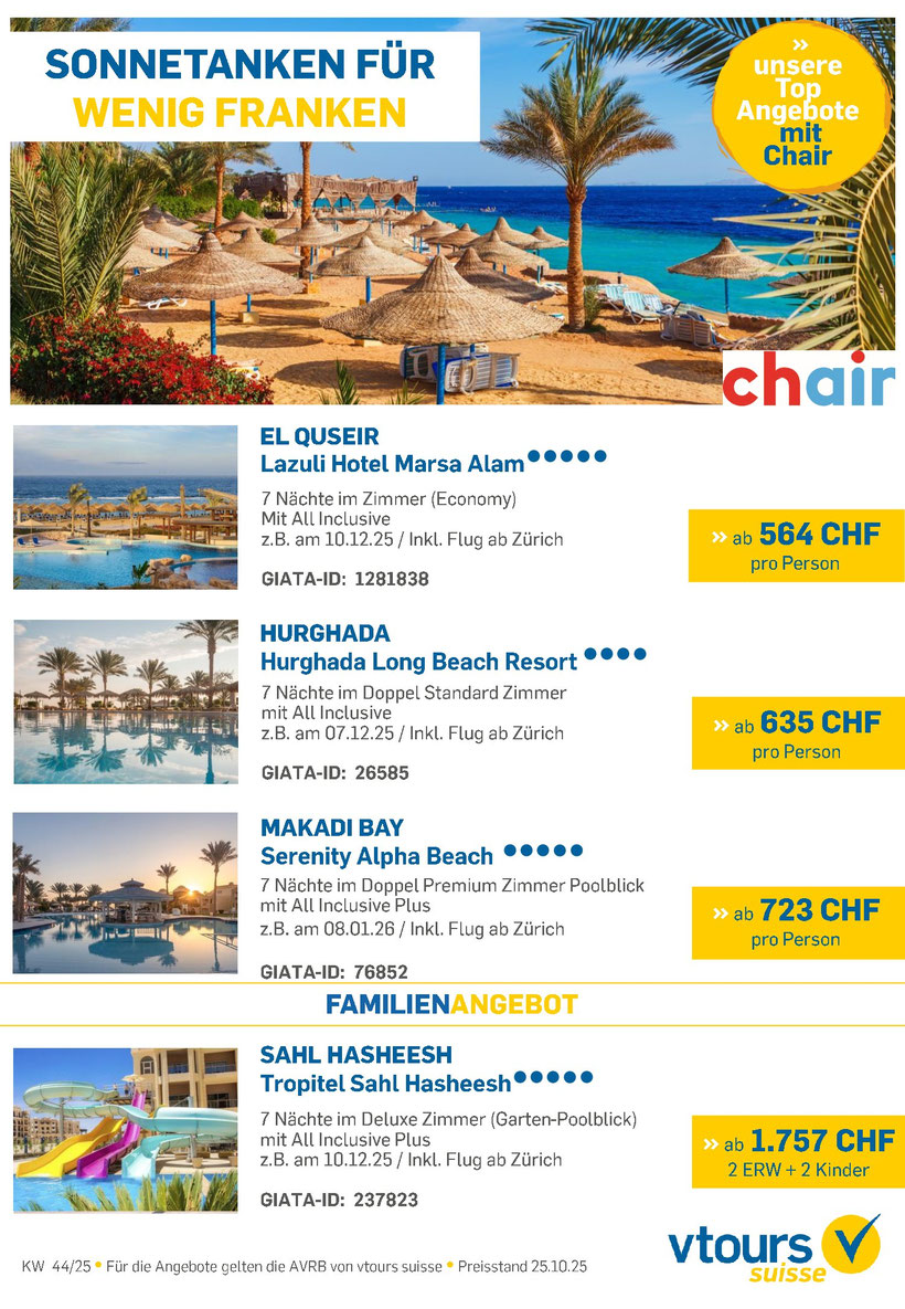 günstige Ferien Aegypten im Dezember 25 und Januar 26 familienfreundlich jetzt Angebot zum Schnäppchenpreis sichern