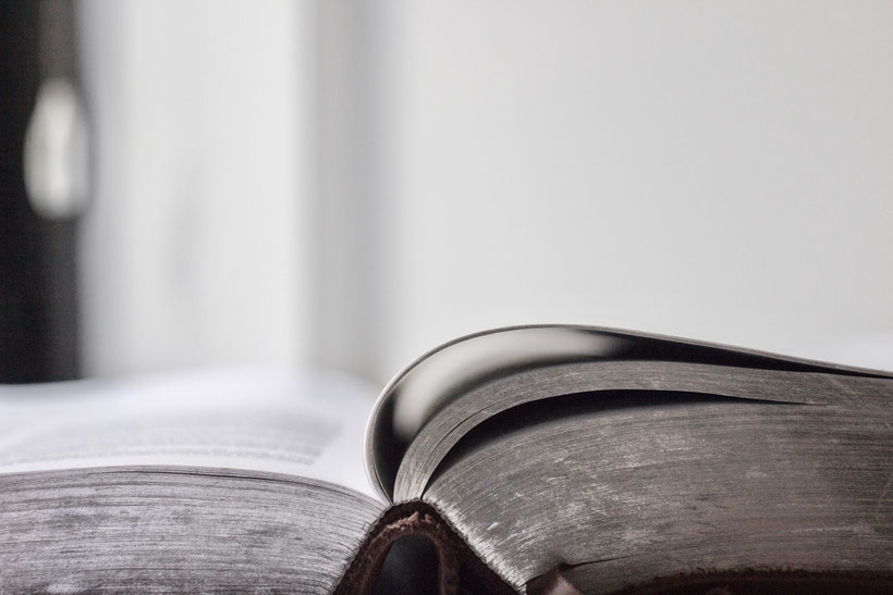 opened book on the desk