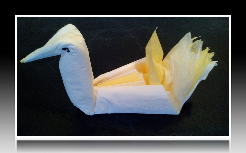 Servietten falten Schwan - Tischdeko Servietten falten