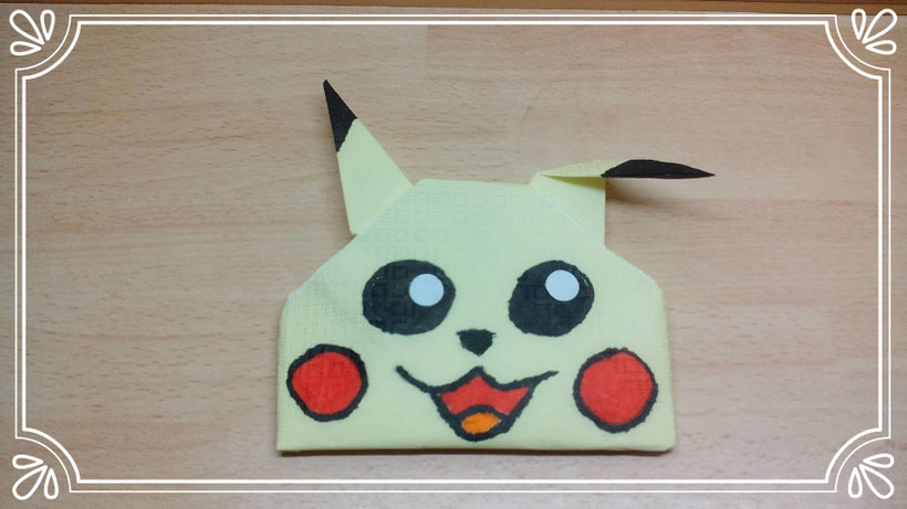 Servietten falten Pokemon Pikachu