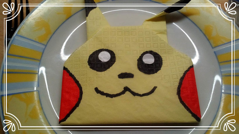Servietten falten Pokemon Pikachu
