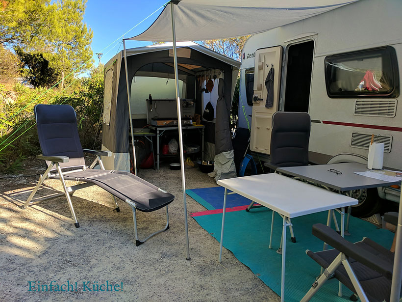 unser Caravan auf dem Campingplatz "la grange neuve"