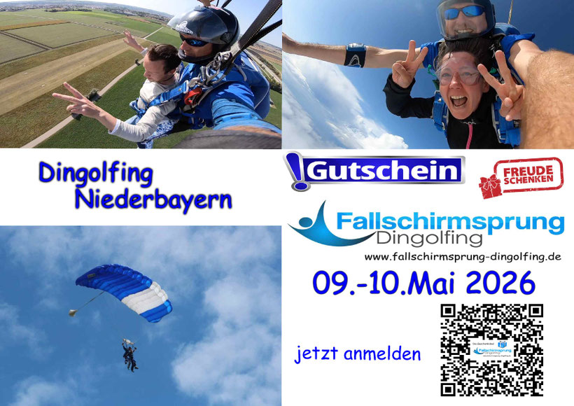Fallschirmspringen Bayern in Dingolfing nähe München und Landshut