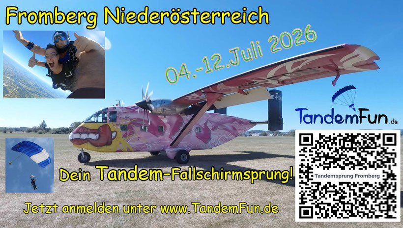 Fallschirmspringen Fromberg - Kirchberg am Walde - Niederösterreich - Termin Juni Juli 2025